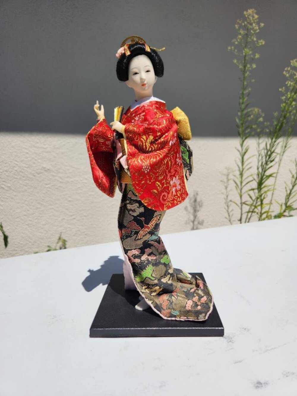 Vintage Japanese Geisha Figurine Ceramic Doll Japan 12" Kimono Home Decor Porcel